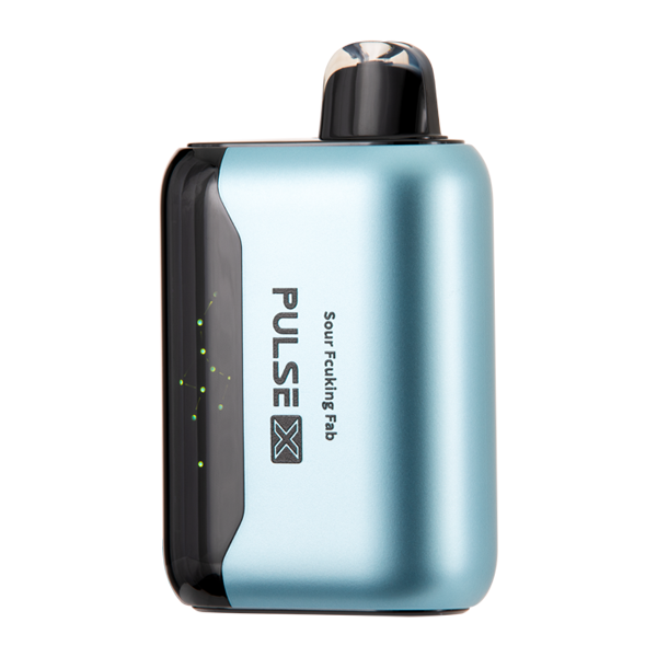 Close-up of user activating a foger vape battery device with LED indicator in daylight