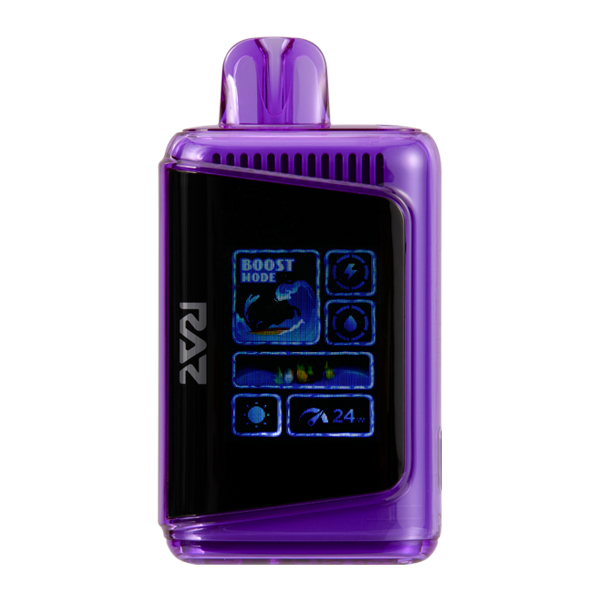 Happy user holding a Summer Mist FOGER BIT 35K while standing outside a vape store with a 'foger vape nearby' sign in the window