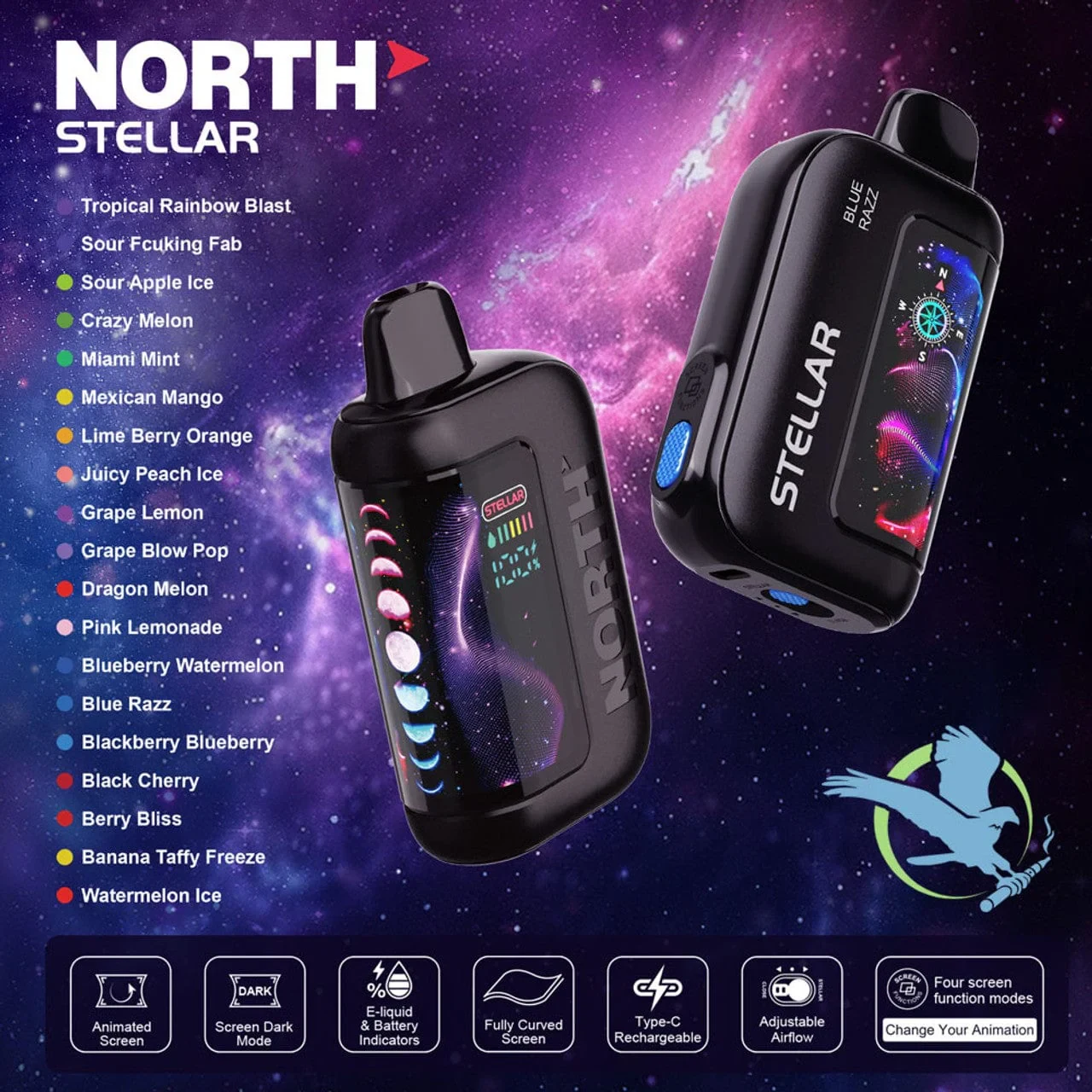 how to charge foger vape device with USB-C cable connected, showing LED indicator lights