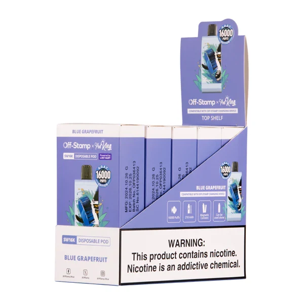 Blue Grapefruit Off Stamp X Pod King SW16000 Disposable